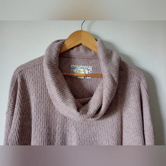 Maeve Anthropologie Heather Pink Cowl Neck Sweater Size Medium - Picture 4 of 8